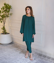 Load image into Gallery viewer, AZ LIOR SILK-COLLECTION EMERALD-GREEN STITCH