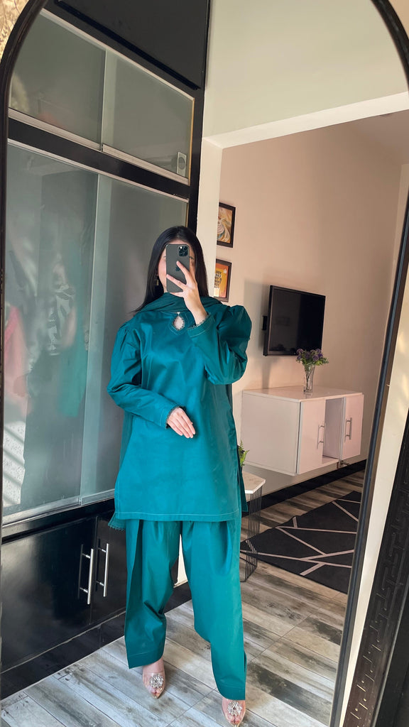 AZ LAWN-FARSHI SEAGREEN STITCH