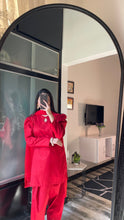 Load image into Gallery viewer, AZ LAWN-FARSHI RED SHOCKING STITCH