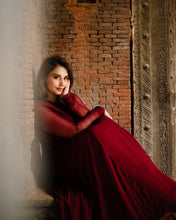 Load image into Gallery viewer, AZ CHIFFON COLLECTION STICHED ( MEHROON SAIYARA )
