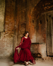 Load image into Gallery viewer, AZ CHIFFON COLLECTION STICHED ( MEHROON SAIYARA )