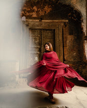 Load image into Gallery viewer, AZ CHIFFON COLLECTION STICHED ( MEHROON SAIYARA )