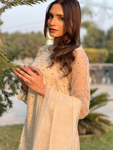 Load image into Gallery viewer, AZ ORGANZA-COLLECTION BEIGE STITCH