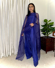Load image into Gallery viewer, AZ SILK-COLLECTION FARSHI BLUE STITCH