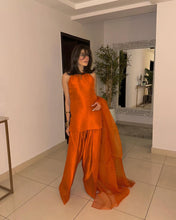 Load image into Gallery viewer, AZ SILK-COLLECTION FARSHI ORANGE STITCH