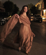 Load image into Gallery viewer, AZ LIOR SILK-COLLECTION FARSHI CARAMEL-BROWN STITCH