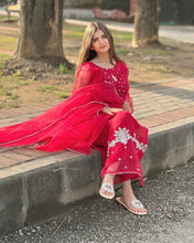 Load image into Gallery viewer, AZ ORGANZA-COLLECTION  VC-78 RED STITCH