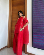 Load image into Gallery viewer, AZ SILK-COLLECTION FARSHI RED STITCH