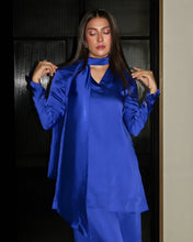 Load image into Gallery viewer, AZ LIOR SILK-COLLECTION FARSHI ROYAL-BLUE STITCH