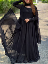 Load image into Gallery viewer, AZ CHIFFON COLLECTION  STICHED ( BLACK SAIYARA )